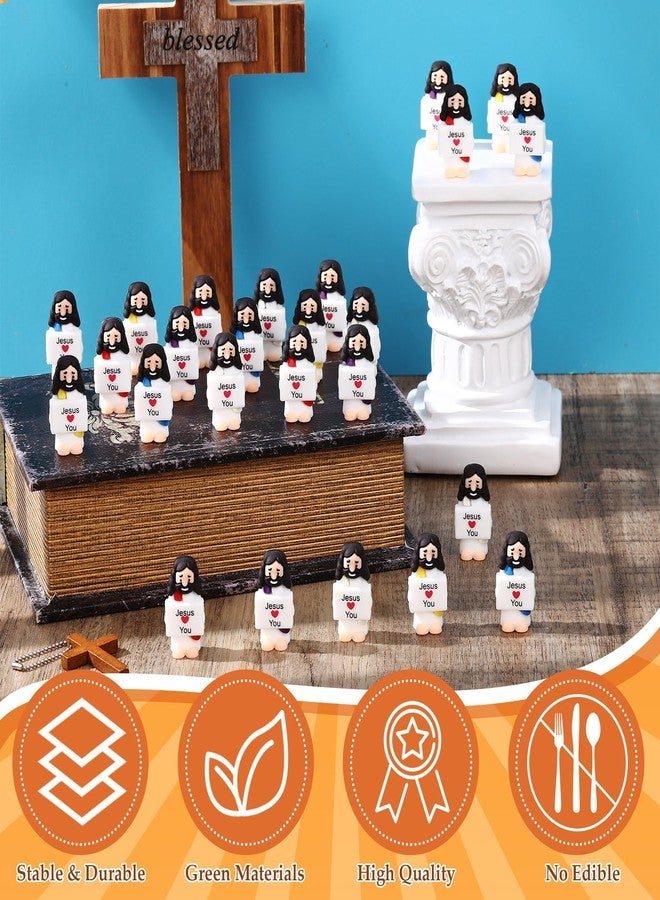 Bememo 50 Pcs Little Jesus Figures Original Design Jesus Loves You Portable Mini Bible Figures Positive Toy for Hide and Seek Christmas Baptism Christian Gifts Encouragement Appreciation Gift - Image 5